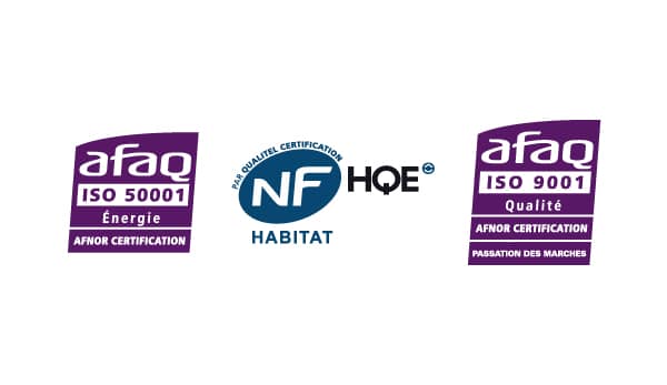 logos ISO 9001 50001 nf habitat hqe renouvellement certification mars 2018 1