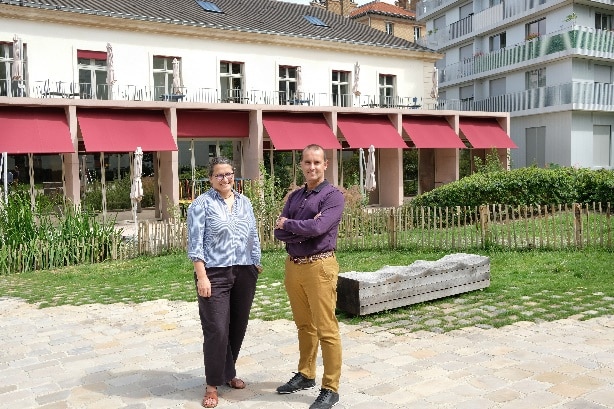 Suzanne Grimal et Laurent Lechopier, délégués et représentants de la Halle gourmande à la caserne de reuilly